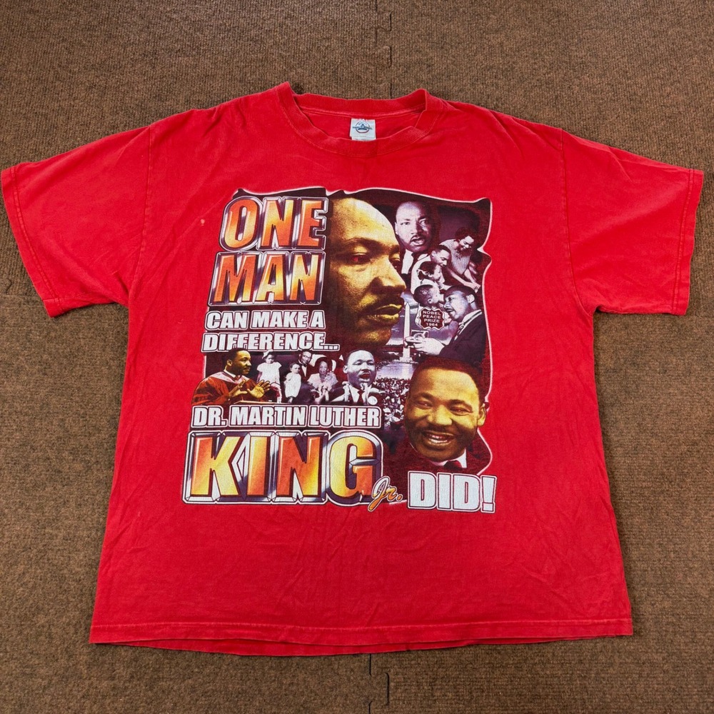 Vintage Martin Luther King Jr MLK T-Shirt Red Delta Magnum Weight XL Graphic Tee